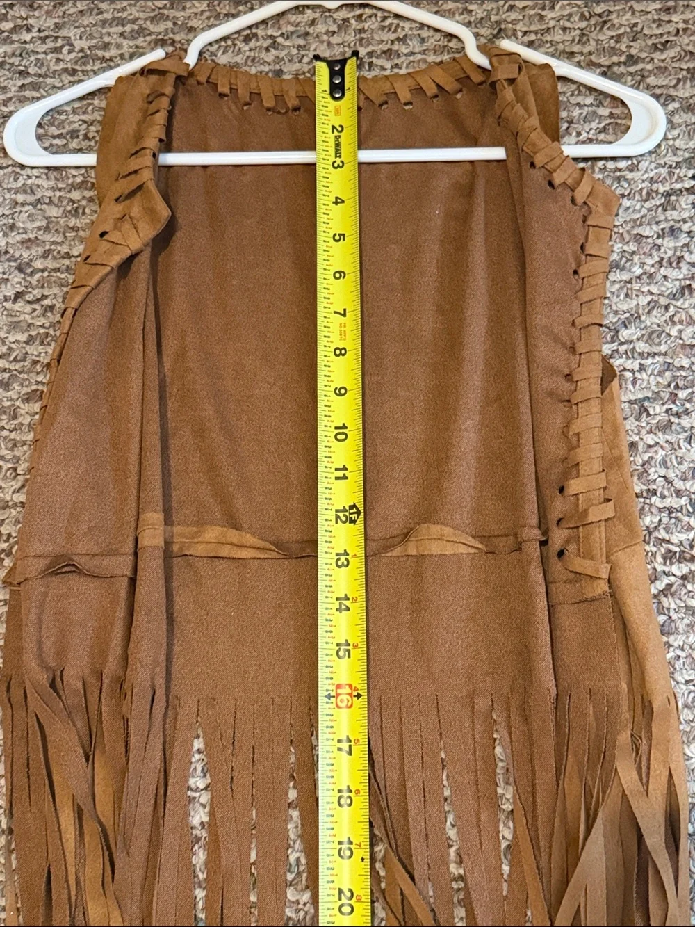 Fringe Brown Faux Suede Vest Size S